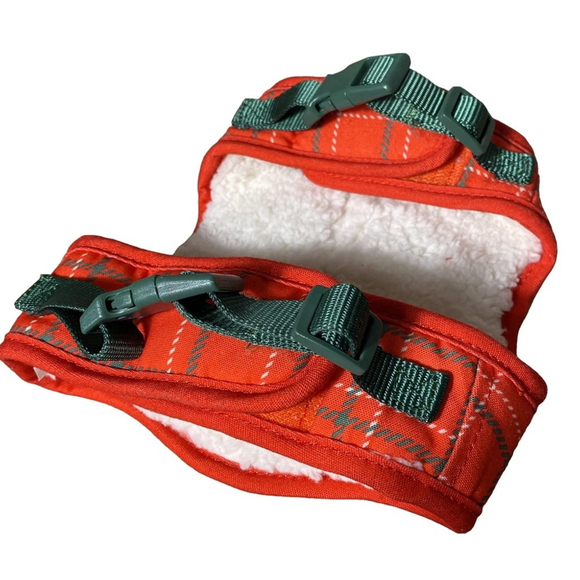 Small Red Plaid Bow Tie Dog Harness - Picture 2 of 6